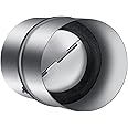 iPower 4 inch Shutter Back Draft Blocker, One-Way Airflow Ducting Insert Backflow Preventer with 2 Inline Springs Loaded Folding Blades, 4" Backdraft Damper, for HVAC Extractor Fan Vent, Range Hoods