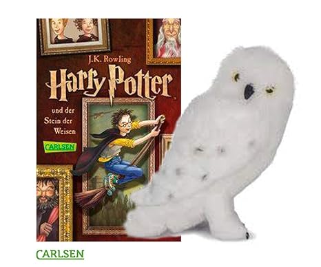 Harry Potter und der Stein der Weisen (Band 1, Taschenbuch) + Hedwig Plüscheule