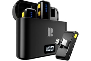 Rythflo Wireless Lavalier Microphone for iPhone/Android/iPad/Laptop Dual Lav Mic with Charging Case, AI Noise Reduction, 50H Battery, 230ft Range, Lapel Microphones for Video Recording, Vlogging