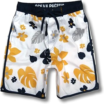 Amazon Co Jp サーフパンツ メンズ Op オーシャンパシフィック インナー付き サーフブランド トランクス 海パン ボードショーツ Wht M スポーツ アウトドア