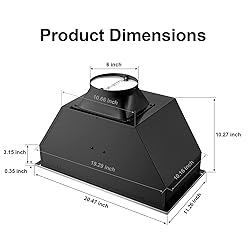 Range Hood Insert 20 Inch, Built-in Kitchen Hood