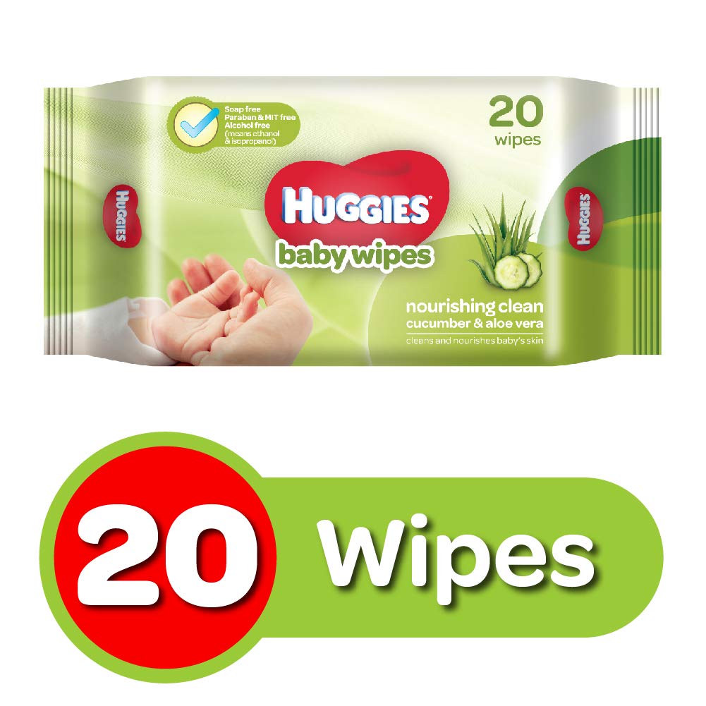 Buy Huggies Cucumber and Aloe Vera Baby Wipes (20 Count) Online at Low