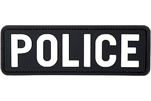 Hannah Fit Large PVC Police Patch Hook Fastener for MilitaryTactical Vest Combat Plate Carrier Law Enforcement (White, 8.5x3 inch)