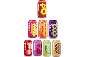 GEE GADGETS POPPI Sparkling Prebiotic Soda, Beverages Variety of Flavors with, Low Calorie & Low Sugar Drinks 12oz (Grape, Orange, Root Beer, Ginger Lime, Classic Cola, Cherry Limeade, Doc Pop, Strawberry Lemon) Pack of 8