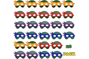 DOEA 28 Packs Turtles Mask Party Favors for Kids, Turtles Mask Dress Up Cosplay Party Supplies Party Masks Turtles Costumes Turtles Birthday Party Decorations