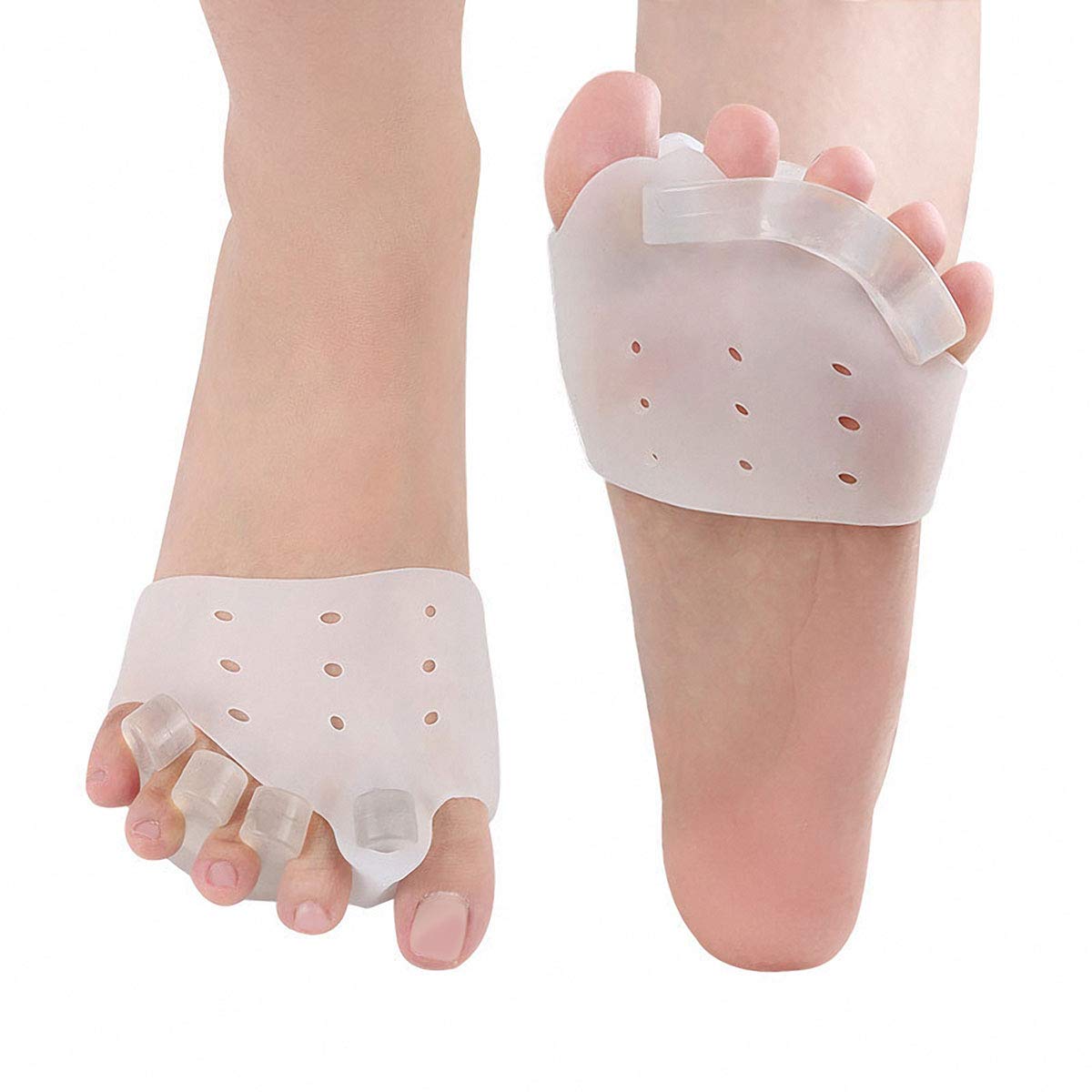 Gel Metatarsal Pads for Hammer Toe Straightener, Silicone Toe Stretchers and Alignment, Bunion Corrector Pads, Toe Straightener, Ball of Foot Cushions, Hallux Valgus Corrector, Overlapping Toe Spacer