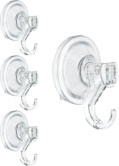 WOVTE Suction Hooks 4 Pack Powerful Vacuum Hangers Up to 3KG Non Slip