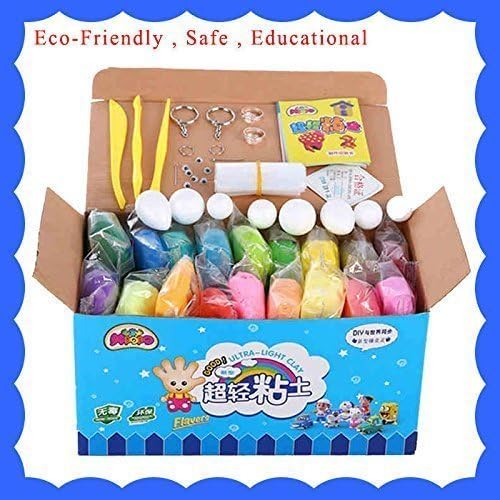 Super Ultra Light Polymer Clay Set 24 Color Magic Jumping Air Dry Play Doh Dough Plastilina Modeling Intelligent Plasticine DIY