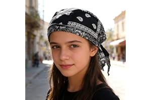 Pre-Tied Head Scarves Vintage Turban Beanie Caps Women's Headscarf Headwear with Tail Beanies Covers for Adult Skull Hats