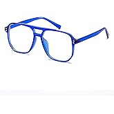 FEISEDY Blue Light Blocking Glasses Fake Nerd Clear Square Computer Lightweight Pilot Glasses Frame Oversized B2866