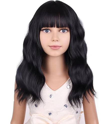 Peluca Infantil De Trenzas Negras Con Flequillo Para Niñas – Ideal Para Halloween, Carnaval Y Fiestas Temáticas – Accesorio De Disfraz FIESTAS GUIRCA – Talla Única