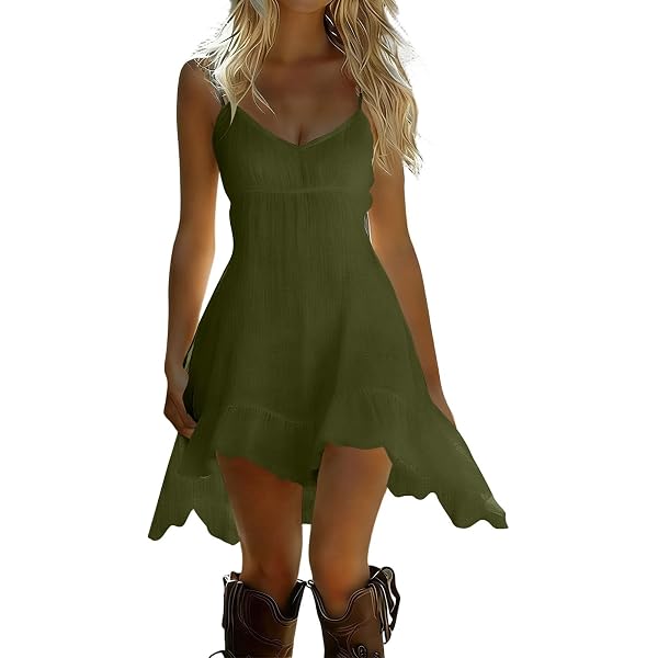 Amazon.com: Womens Linen Spaghetti Strap Dress Sleeveless Cami A-Line Mini  Dresses Cute Beach Party Comfortable Vacation Sundress Black : Clothing,  Shoes & Jewelry