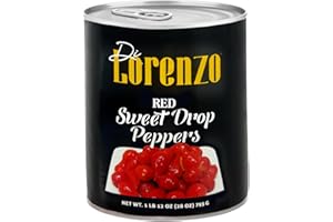SANNITI Di Lorenzo Sweet Drop Peppers – 28 oz Can – Gourmet Peruvian Peppers, Sweet & Tangy Flavor, Perfect for Salads, Tapas & Charcuterie Boards – Product of Peru (Pack of 1, Red)