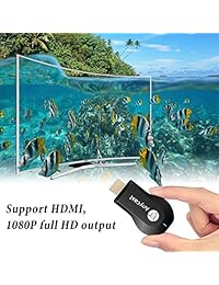 Anycast WiFi DLNA Airplay Miracast Dongle dispositivo de transmisión en línea para TV 1080p receptor HDTV inalámbrico Wi Fi TV Monitor y proyector Mirascreen HDMI Adaptador Media Streamer para Smartphone, Tablet y PC