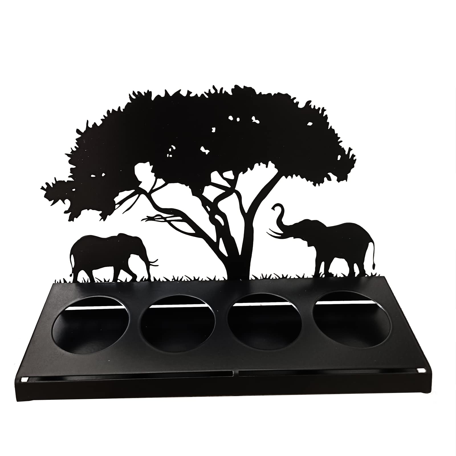 Hosoncovy Decorative Metal Animal Tea Light Candle Holder Tea Light Candle Stand Tea Light Candle Tray Light and Shadow Art Home Ornament for Home for Wedding Decoration (Elephant Pattern)