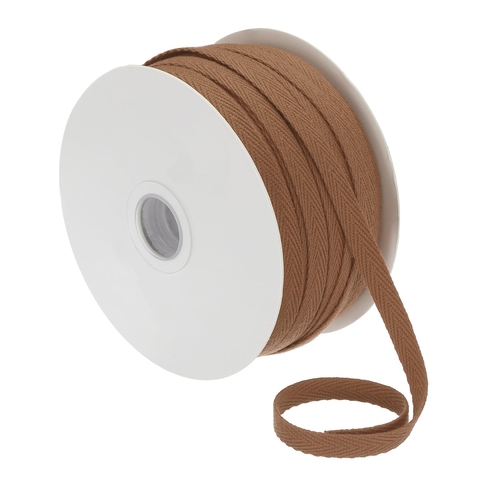 PATIKIL Cotton Twill Tape 1/4 Inch 50 Yards 100% Cotton Ribbon Bias Tape Herringbone Webbing Trim for Sewing Gift Wrapping, Dark Coffee — image 1