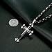 Stainless Steel Cross Pendant Necklace Mens Boys Chain 5mm Byzantine Chain 22