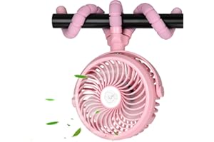 TDONE Mini Portable Electric Fan, Battery Operated, Wearable Fan, Lightweight for Travel, Stroller Fan, Pink