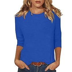 Women's Casual Shirts 3/4 Sleeve Cold Shoulder
