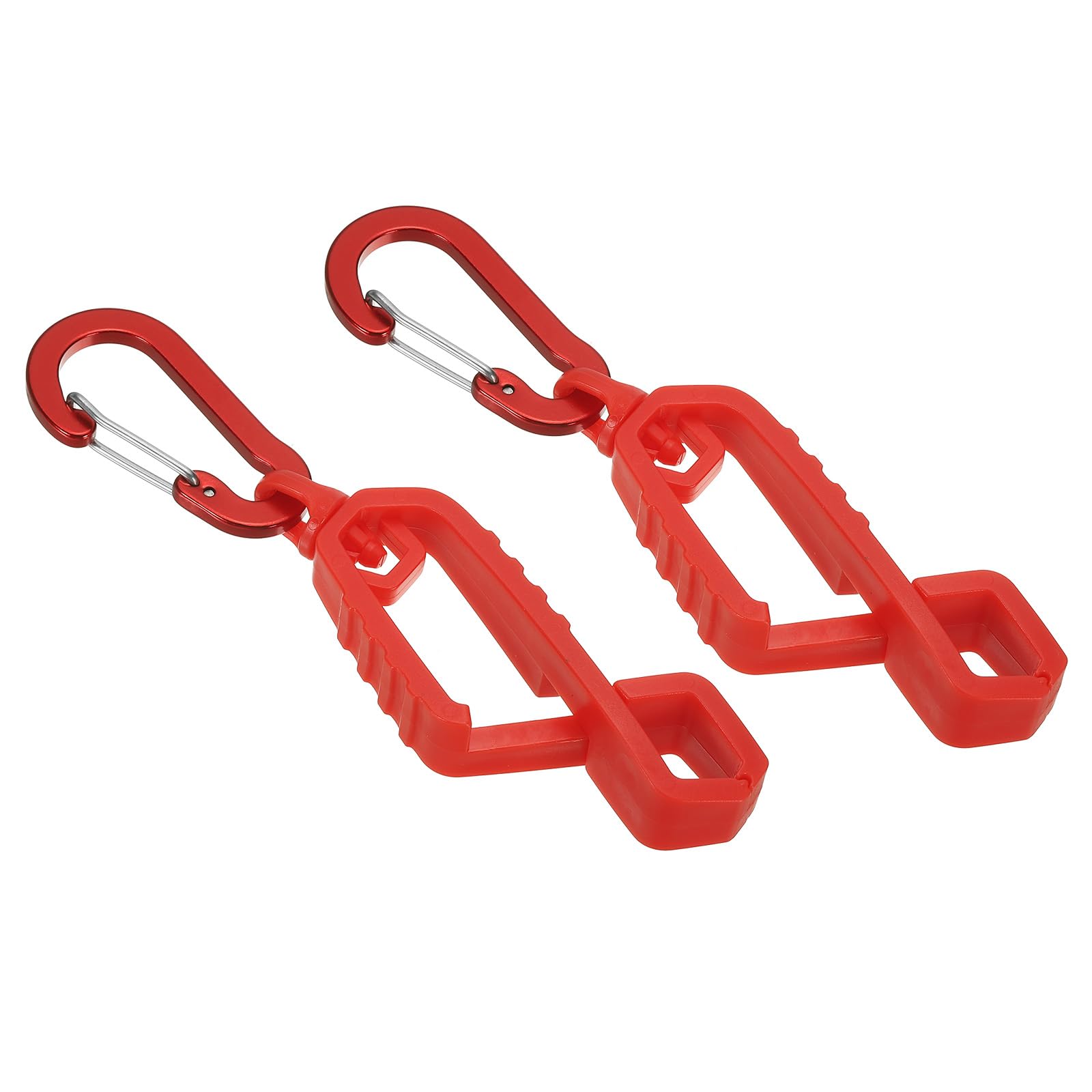 PATIKIL Glove Clips, 2 Pack Gloves Holder Clip Glove Belt Keeper Guard Labor Work Glove Grabber Helmet Hanger for Construction Worker, Red