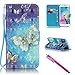 Galaxy S6 edge Case, Firefish Kickstand Card Slots Cash Holder Dual Layer Impact Resistant Case Cover with Wrist Strap Magnetic Snap Closure for Samsung Galaxy S6 edge-Butterfly