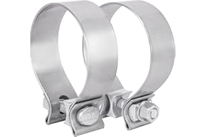 Atokrtact Exhaust Clamp,Narrow Band Muffler Clamp Stainless Steel 2PCS (3 inch)