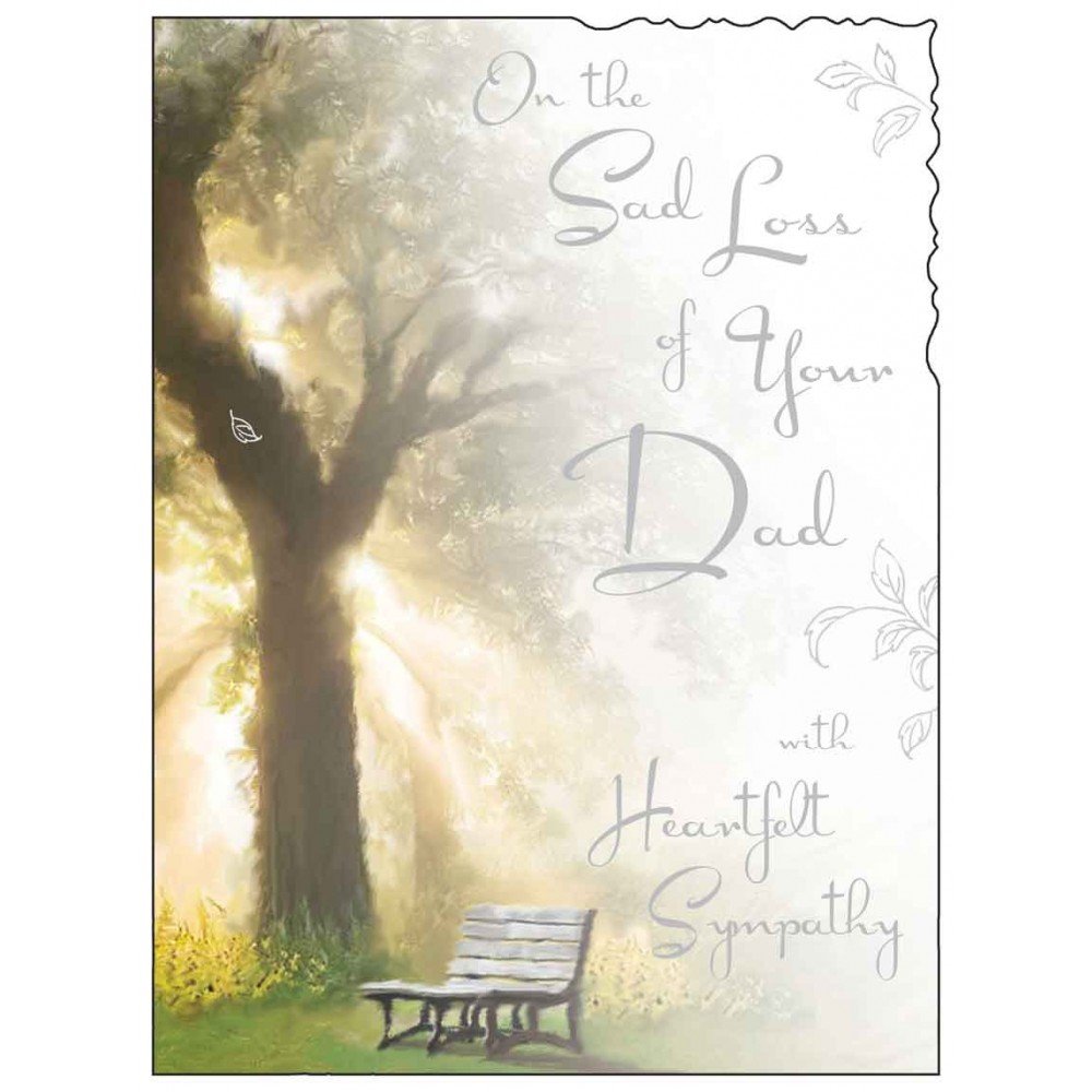 Sympathy Card (JJ4369) Sad Loss Of Your Dad - The Park - Silver Embossed