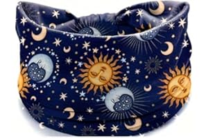Stars Moon Wide Headband Elastic Knotted Headband Printed Yoga Headbands Fashion Hair Accessories