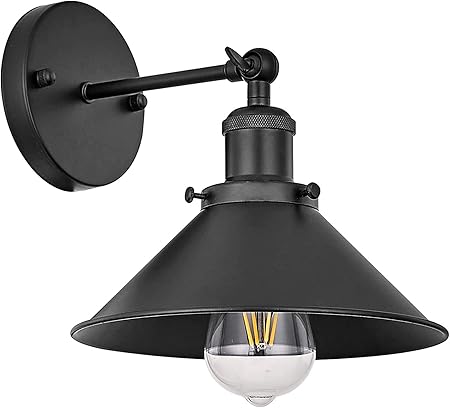 Jinru Modern Industrial Black Metal Lampshade Wall Lamp Indoor Wall Lamp Lighting Wall Lamp Retro Living Room Bedroom Bathroom Fixtures Vanity Fair Amazon Co Uk Kitchen Home