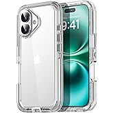 AICase for iphone 16 Plus Case Clear 3 in 1 Heavy Duty Drop Protection Full Body Rugged Shockproof/Dust Proof Triple Layer Transparent Military Protective Tough Durable Cover for iphone 16 Plus 6.7"_1