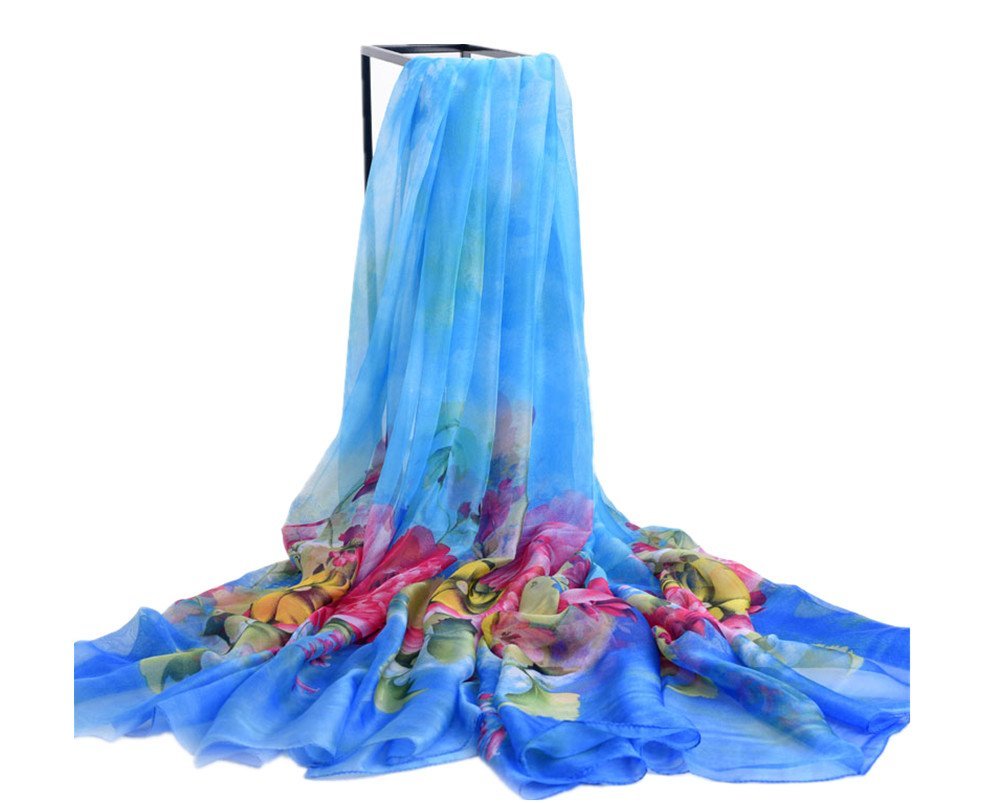100% Silk Extra Long Oblong Silk Scarf,78"L57"W 100% Silk Extra Long Oblong Silk Scarf,78"L57"W