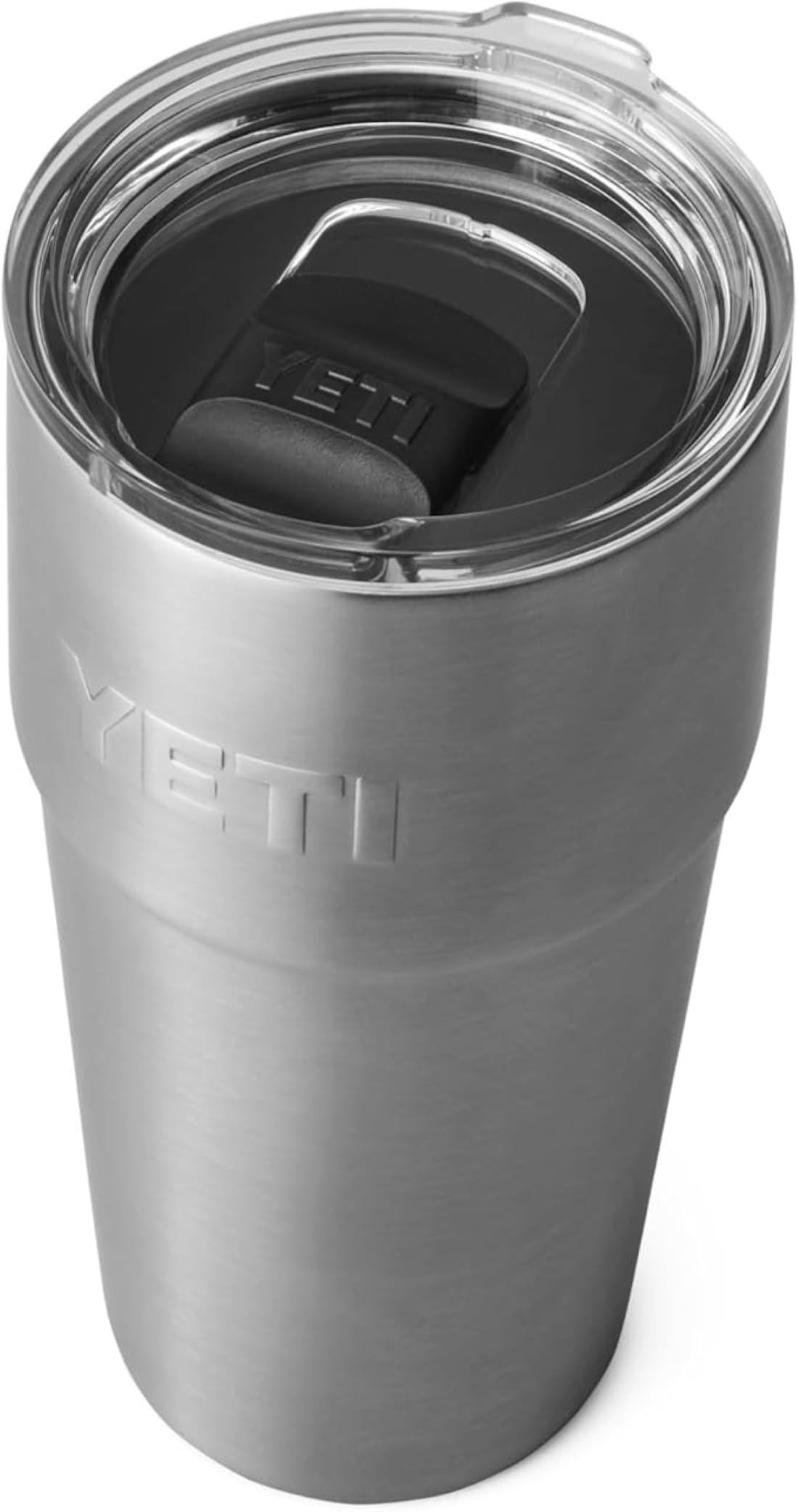 YETI Rambler 20 oz (591 ml) Stackable Cup with Removable Magslider Lid, Stainless Steel Vacuum Insulated Coffee Cup, Stainless Steel
