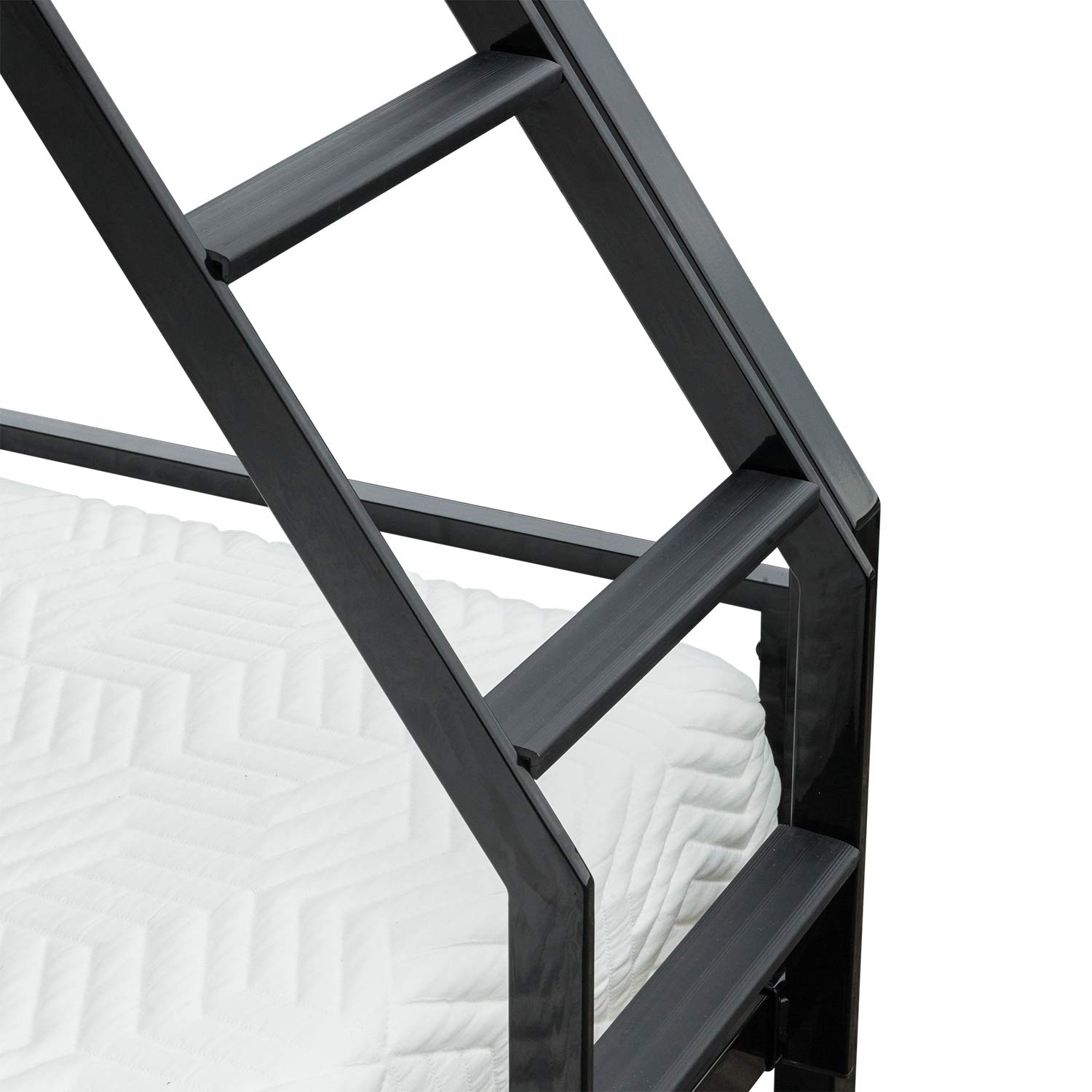 Bonnlo Bunk Bed Twin Over Full Sturdy Metal Bed Frame with Flat Ladder