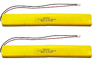 NEAFAZA BBAT0043A Ni-Cd 9.6V 900mAh Emergency Light Lighting Fixture Battery Compatible with ELBB003 ELB-B003 ELB-B004 ELBB004 OSI OSA228 DANTONA CUSTOM-306-U BBAT0044A BAA-96 (2 Pack)