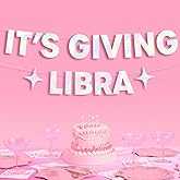 xo, Fetti It's Giving Libra Banner - Iridescent Foil | 4 Ft. | Zodiac Birthday Sign, Horoscope Bachelorette Party Background, Astrology Bday Decorations