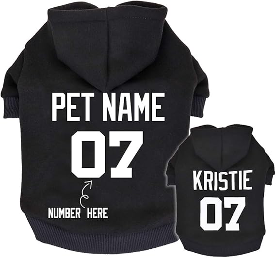 Didog Personalized Dog Hoodies, Custom Puppy Sweater Shirt with Pets