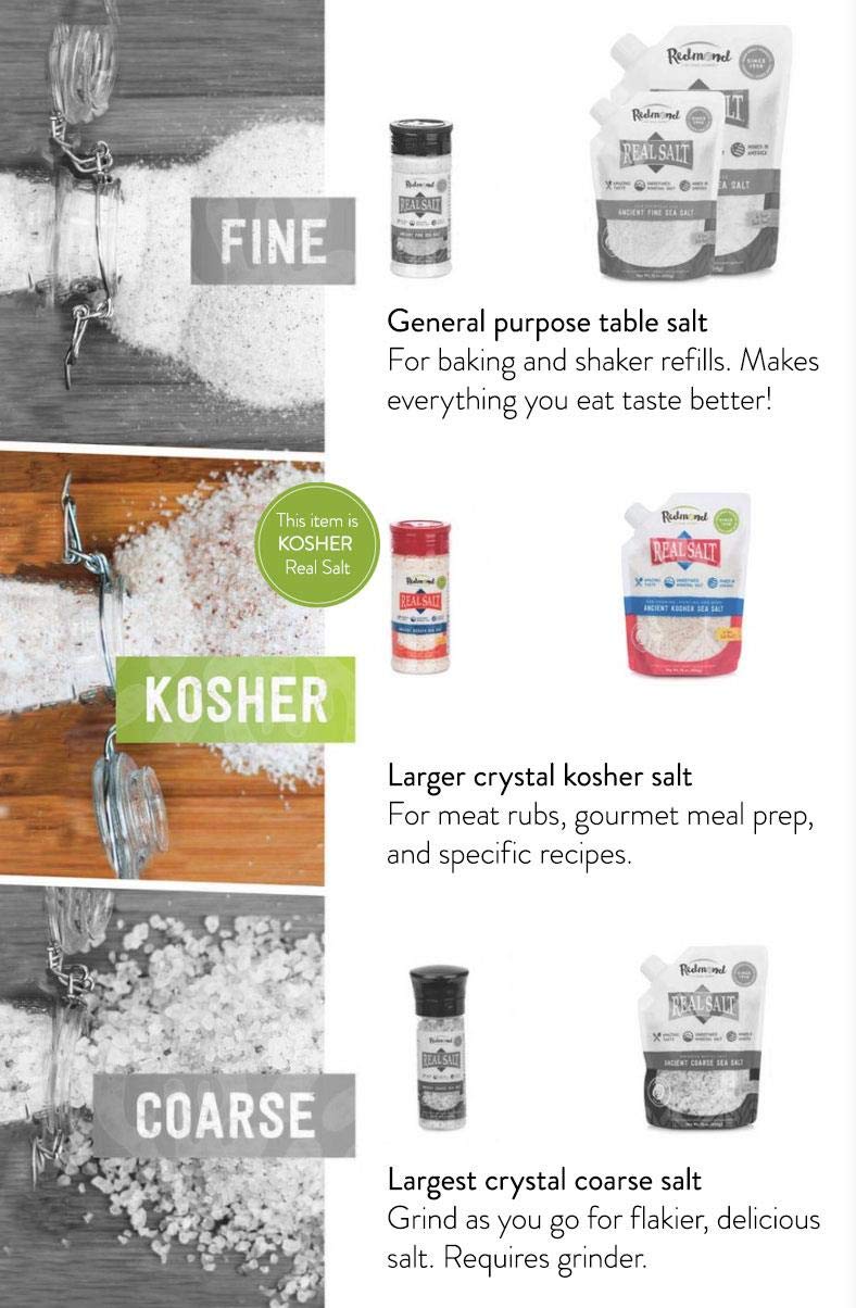 Redmond Real Sea Salt - Natural Unrefined Organic Gluten Free Kosher, 10 Ounce Shaker : Nutrition And Wellness Products : Grocery & Gourmet Food