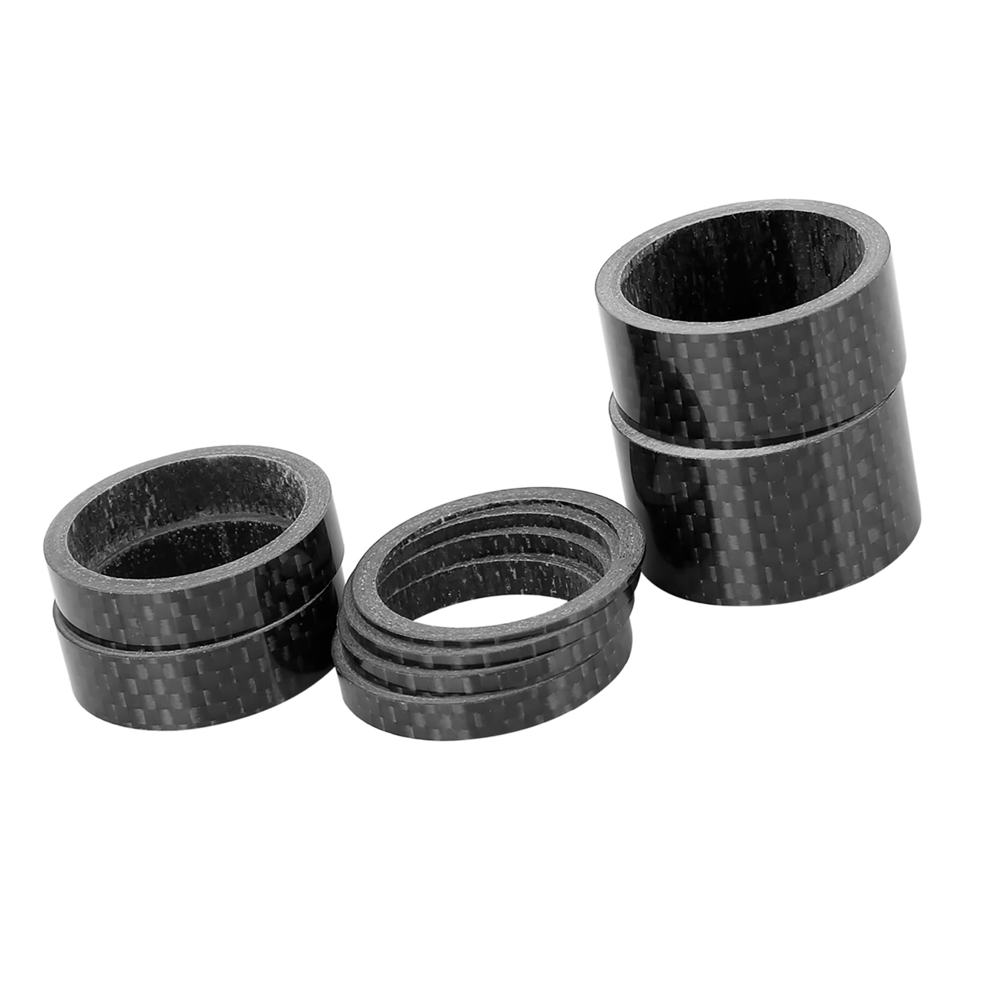 A ABSOPRO Bike Headset Spacer 1 1/8 Inch Stem 1 2 3 5 8 10 15 20mm Set of 8