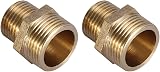 Hililand Brass Hex Nipple 3/4 to 1/2 Reducing Male Pipe Fitting Water Air Fuel view 9