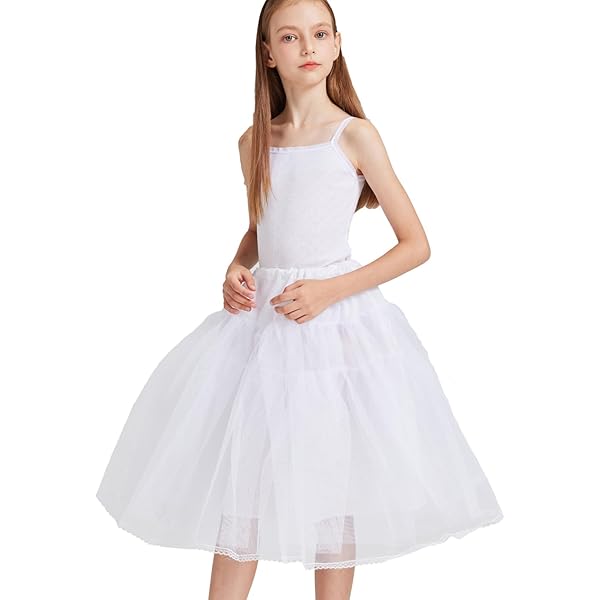 3 Hoops Petticoat Full Slip Flower Girls Crinoline Skirts Skirt Underskirt Girl Dress Full Slip