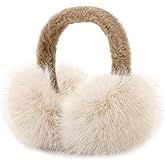 RUIKUNA Women Winter Ear Muffs Fluffy Faux Fur Earmuffs Foldable Ear Warmer Girls Soft Ear Covers