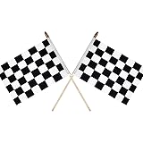 2Pcs 8×12inch Checkered Flag Black and White