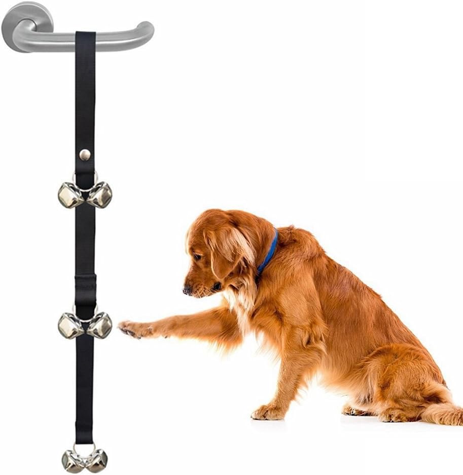 MINGZE Dog Doorbell Dog Bells Toilet Training Puppy, Internal Training Doorbell (Black), 1 PCS Black, 85 cm - Image 3