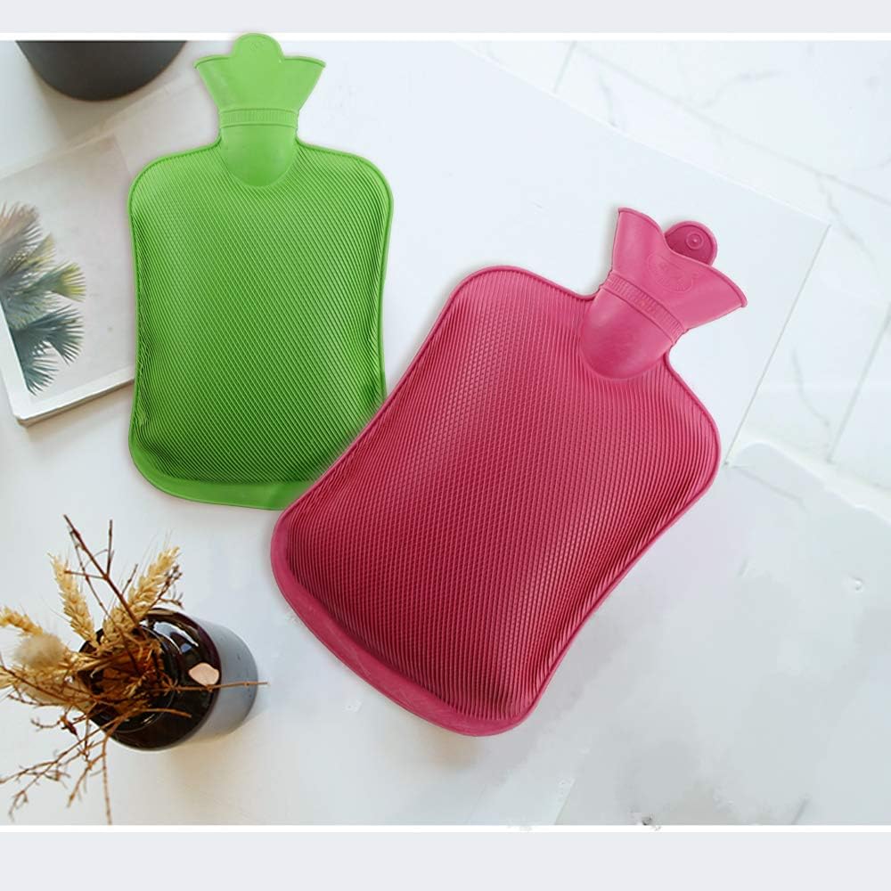 WTSHOP 2 Pack Premium Simple Rubber 2L Hot Water Bag (Red,Green),Great For Pain Relief,Hot And Cold Therapy,Natural Rubber BPA Free- Durable Hot Water Bottle Water Bottle Hot: Health & Personal Care