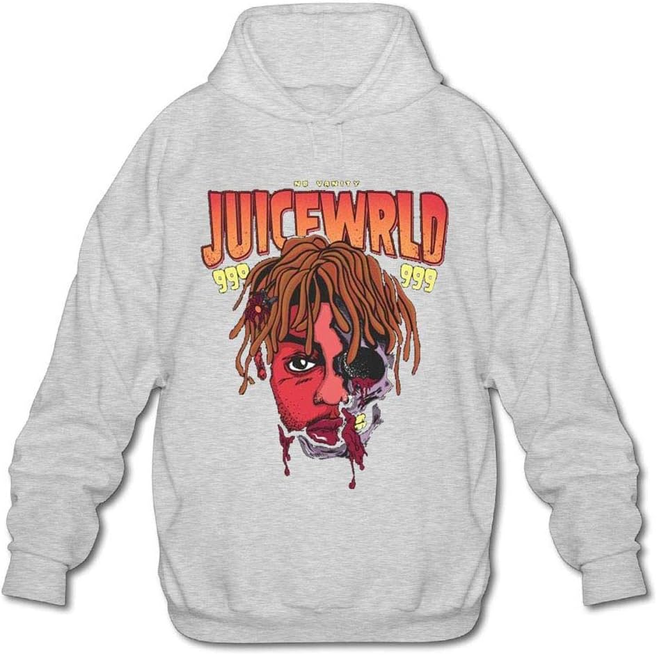 Himani Nandana Mens Juice WRLD Skull Poster Fashion Hoodie (ash, L)