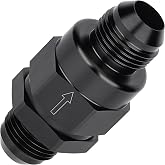 EVIL ENERGY 10AN Male Non Return One Way Inline Check Valve Fitting Black | 6061-T6 Aluminum Check Valve, Stainless Steel Spring, Helps Prevent Backflow, Max Pressure 150 PSI