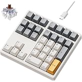 Kisnt KN34 Mechanical Numpad, Full-Function for Heavy Excel Financial | Wired 34 Keys Hot Swappable, PBT Keycaps with White Backlit, Laptop MacBook PC Desktop Compatible (Brown Switch)
