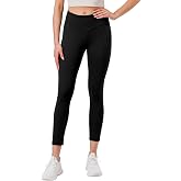 ShoSho Womens High Waist Tummy Control Yoga Cropped Sports Leggings Black Medium