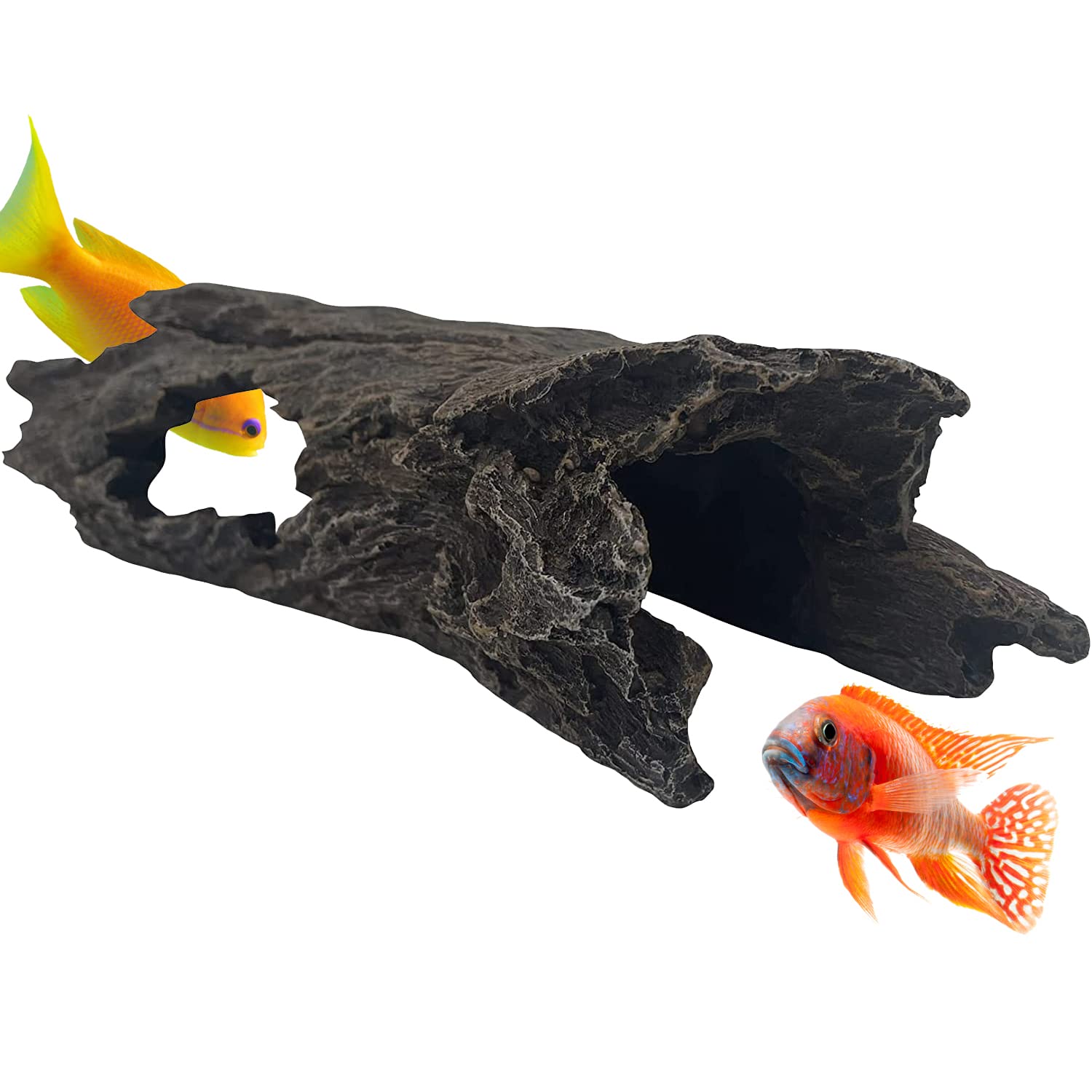 Mascot Pets 26cm Log Drift Wood Cave Fish Tank Hide Artificial Polyresin Aquarium Ornament Aquatic Model Decoration