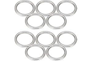 Abimars 2" Seamless Metal O Ring, 10 Pack 304 Stainless Steel Rings Load 320lbs, Solid, Heavy Duty Multi-Purpose Metal O-Ring for Macrame,Dog Leashes